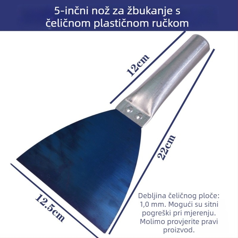 Špahtla za žbukanje s debelim metalnim držalom i čvrstim drvenim tijelom – za žbukanje, špachtanje i kućno bojanje