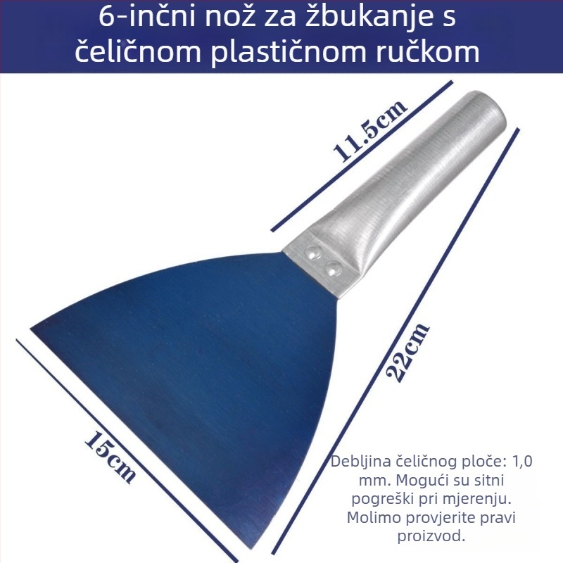 Špahtla za žbukanje s debelim metalnim držalom i čvrstim drvenim tijelom – za žbukanje, špachtanje i kućno bojanje