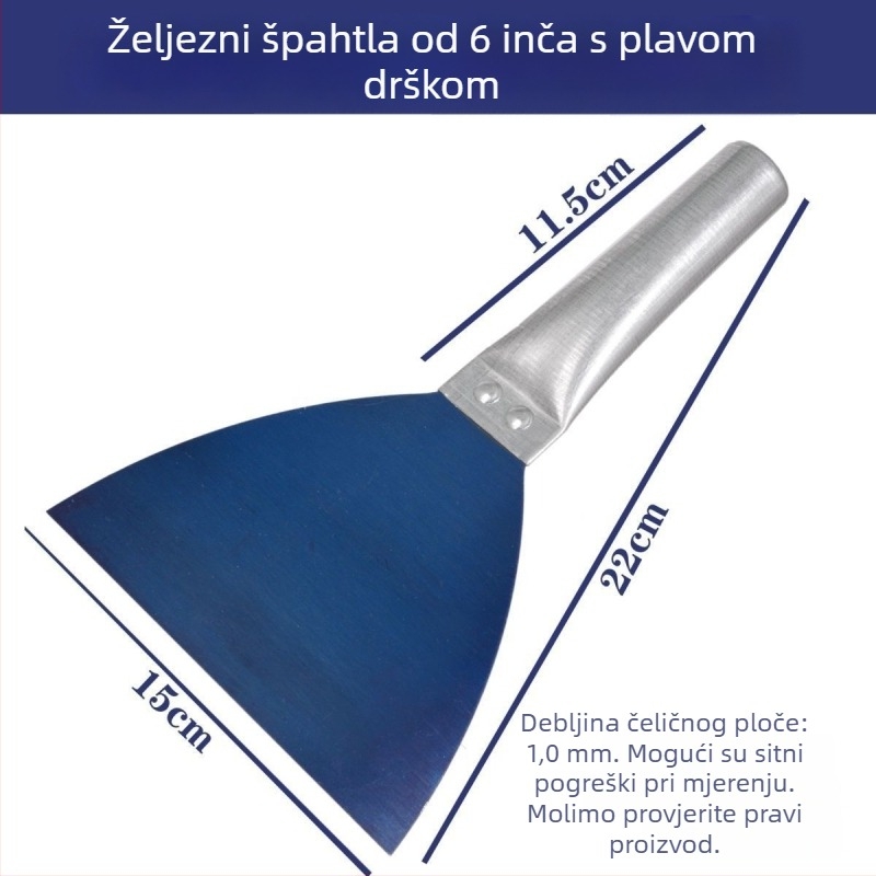 Špahtla za žbukanje s debelim metalnim držalom i čvrstim drvenim tijelom – za žbukanje, špachtanje i kućno bojanje