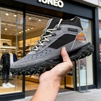 Toplo visoke tenisice za planinarenje – unisex casual cipele (kožni gornji dio, gumena potplata, okrugli vrh, slip-on)