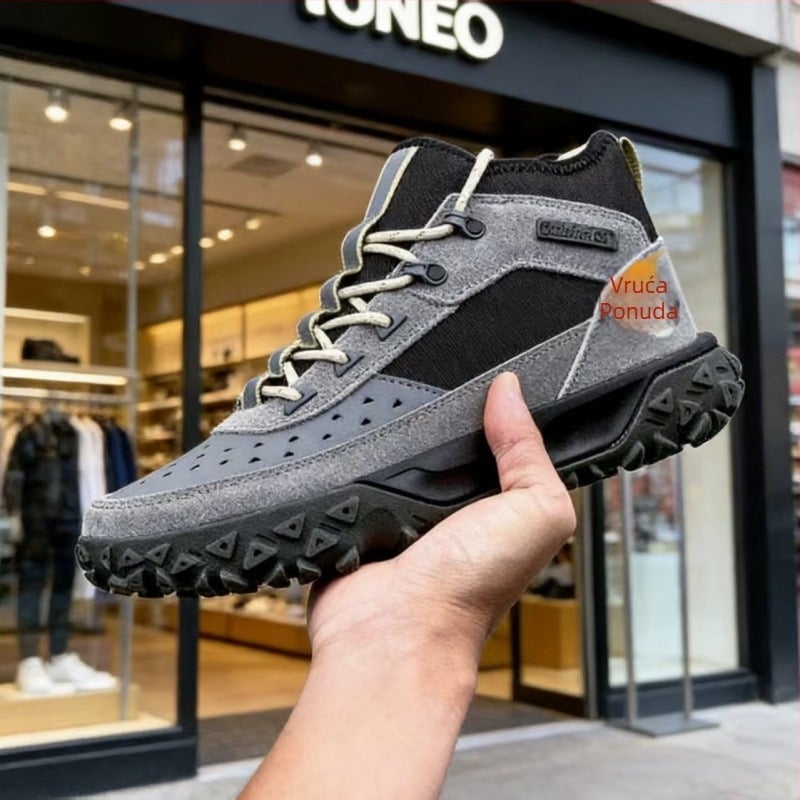 Toplo visoke tenisice za planinarenje – unisex casual cipele (kožni gornji dio, gumena potplata, okrugli vrh, slip-on)