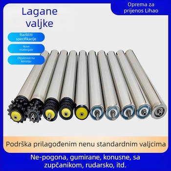 Lihao lagani valjak za prijenosnu traku, cijevni materijal: nehrđajući čelik ili ugljični čelik, namijenjen linijama montaže