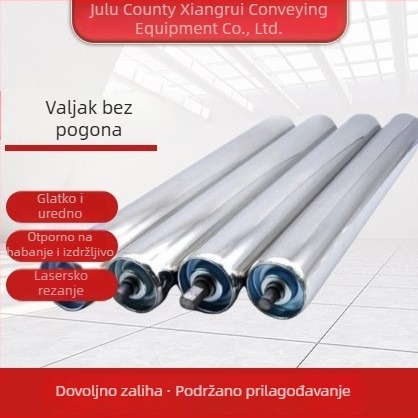 Valjak bez pogona za transportne sustave, od 304 nerđajućeg čelika ili galvaniziranog, kromiranog ili gumom presvučenog, za različitu opremu