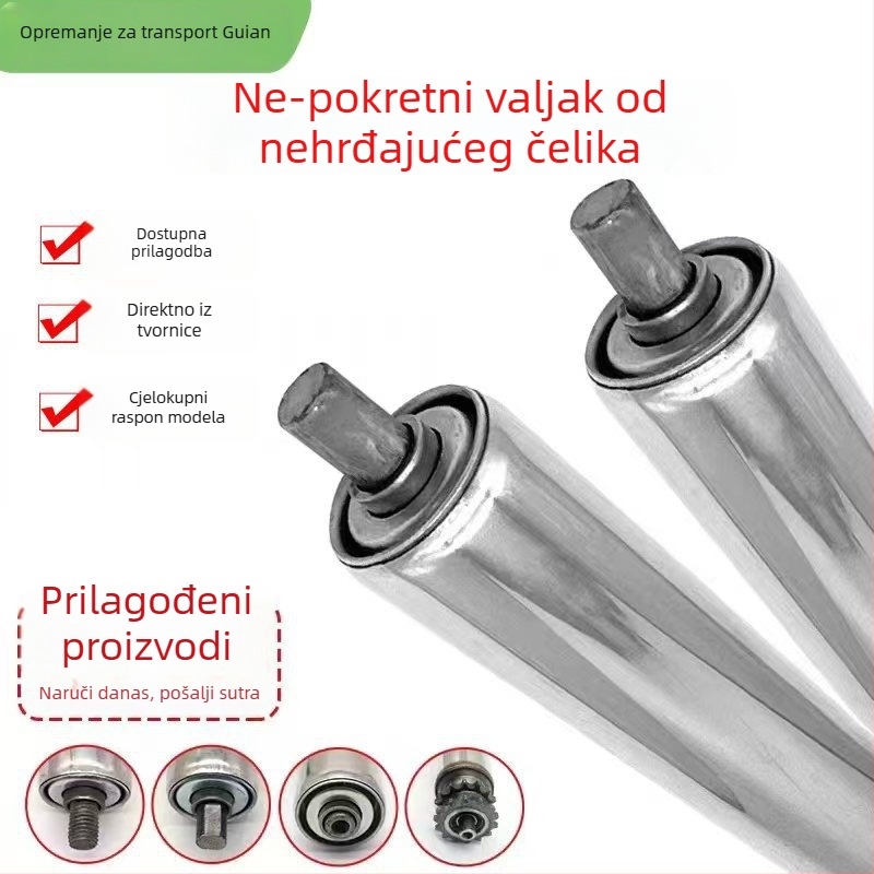 Ne pokretni valjak za prijenosnu traku – galvaniziran, od nehrđajućeg ili ugljičnog čelika, za montažnu liniju