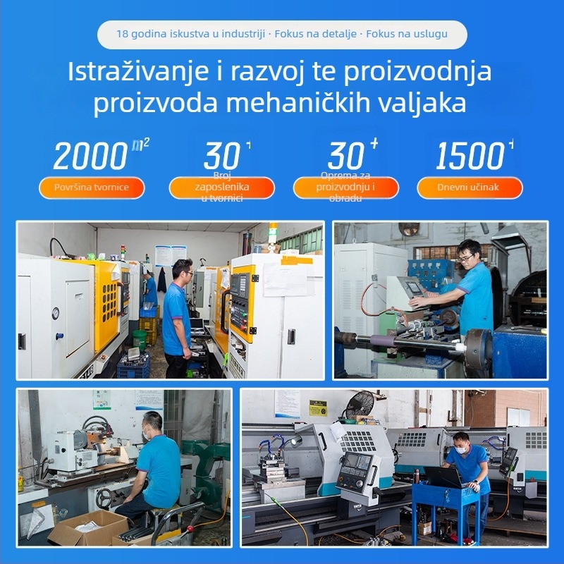 Električni valjak za transportnu traku s reguliranom brzinom 24–48 V, ugrađeni DC brushless motor, pogon master–slave