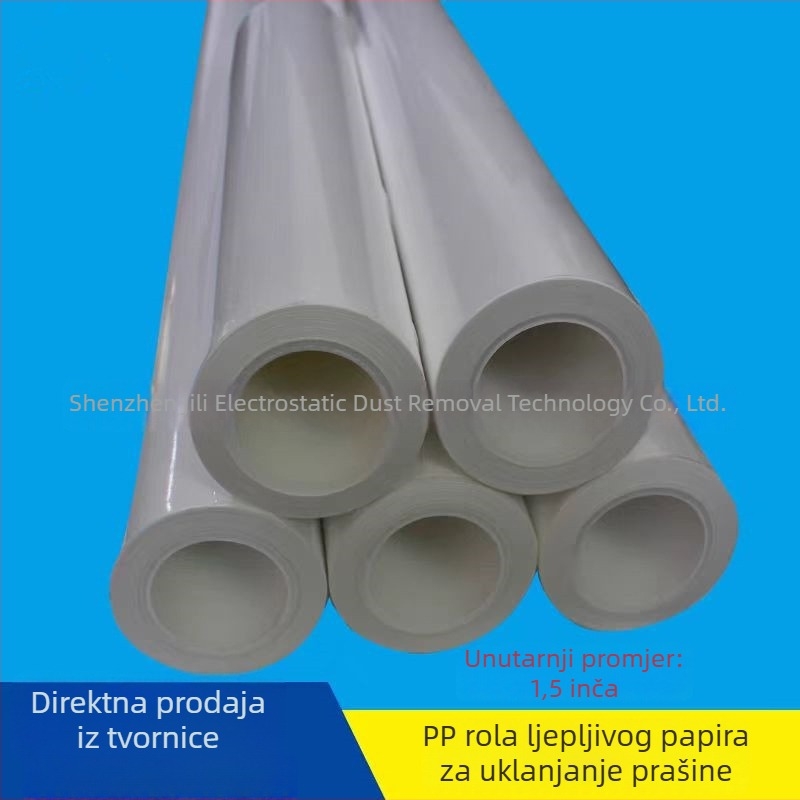 PP rola za uklanjanje prašine bez noža, papir za uklanjanje prašine, unutarnji promjer 38 mm (1,5 in), za strojeve, rola prašne trake za kidanje