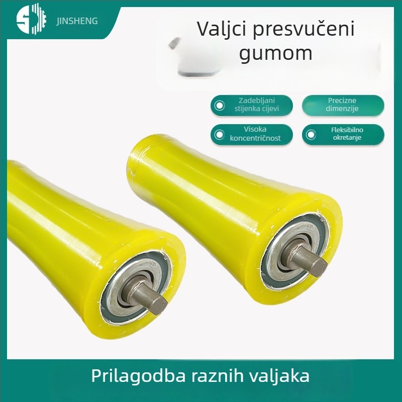 Gumom premazan dvostruko ležajni valjak s oprugom za traku za prijevoz prtljage na aerodromu