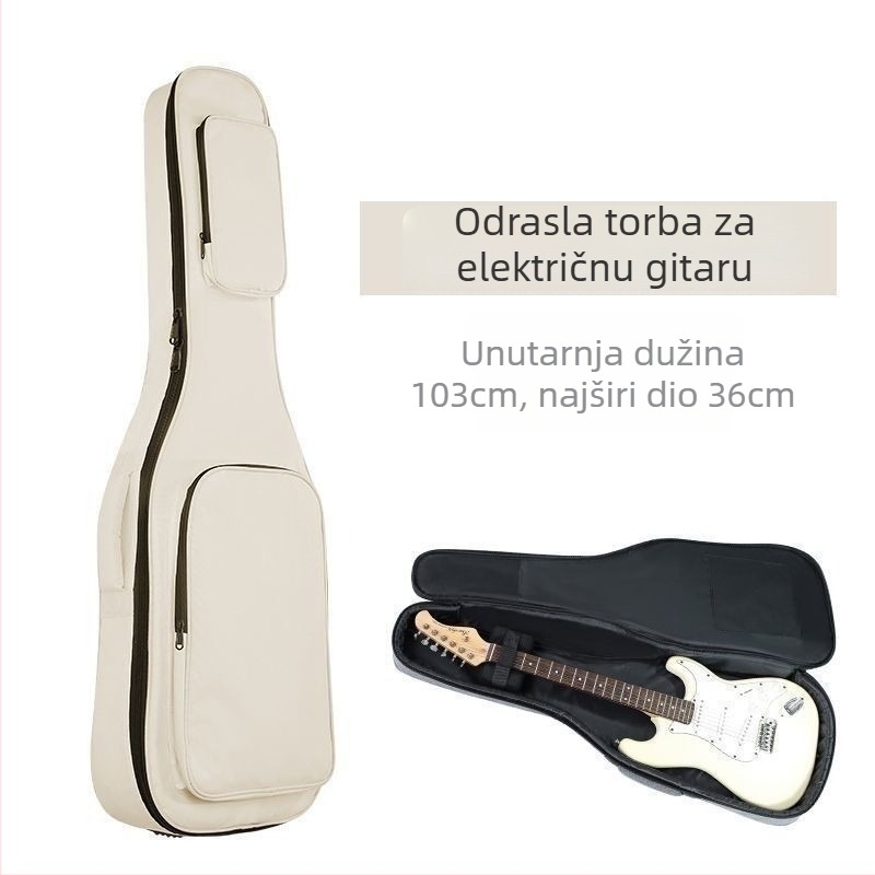 Torba za električnu gitaru i bas gitaru, debeli i podstavljeni dizajn, vanjski Oxford materijal, unutarnja podstava od pamuka, ruksak s zakrivljenim naramenicama