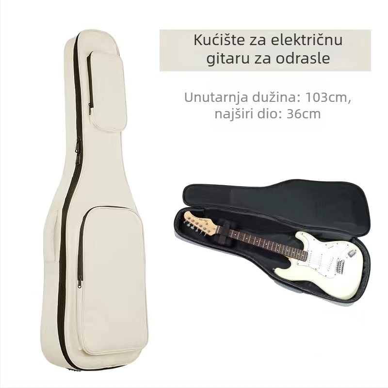 Torba za električnu gitaru i bas gitaru, debeli i podstavljeni dizajn, vanjski Oxford materijal, unutarnja podstava od pamuka, ruksak s zakrivljenim naramenicama