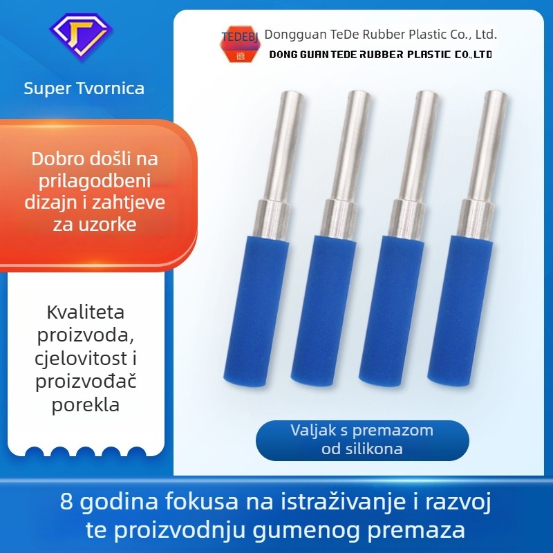 Vanjski gumeni valjak s gumiranim premazom i nehrđajućim čeličnim cijevima; prilagodljivi Td3658, Ted; gumeni materijali: butil, nitril, poliuretan i silikon.