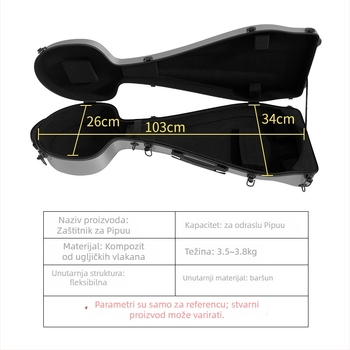 Kutija za Pipa s kotačićima i dvostrukim naramenicama, ABS/PC kompozitni materijal, vodootporna, ultra lagana