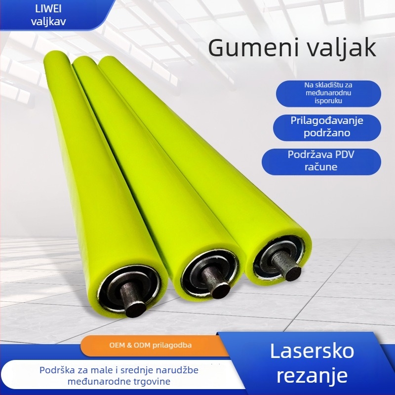 Vanjski gumeni valjak s gumiranim premazom, cijev od nehrđajućeg čelika, konfiguracija jednog ili dvostrukog reda za proizvodnu liniju