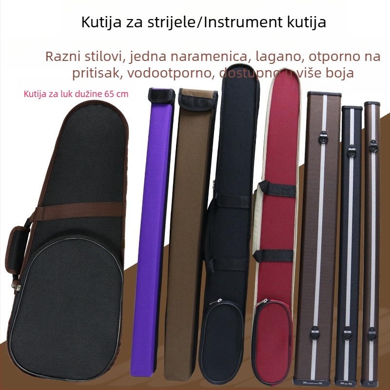 Violet torba za glazbene instrumente s pretincem za lukove za violinu, violončelo i kontrabas
