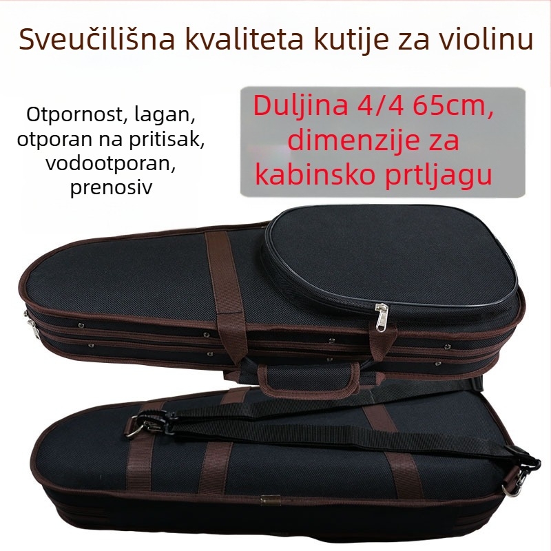 Violet torba za glazbene instrumente s pretincem za lukove za violinu, violončelo i kontrabas