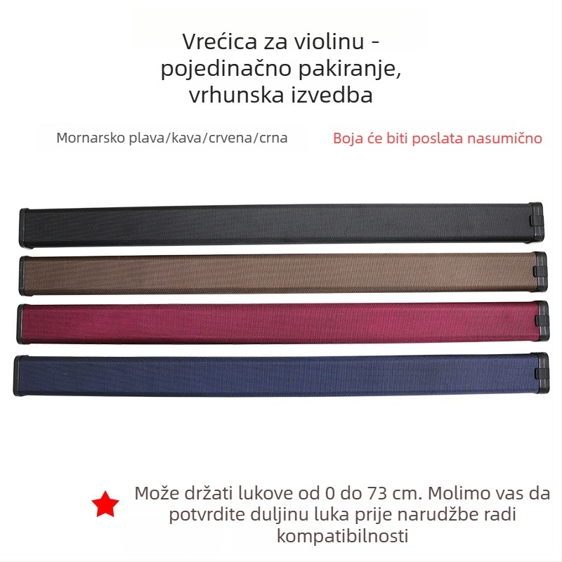 Violet torba za glazbene instrumente s pretincem za lukove za violinu, violončelo i kontrabas