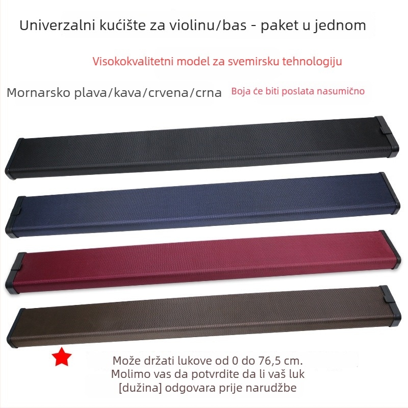 Violet torba za glazbene instrumente s pretincem za lukove za violinu, violončelo i kontrabas