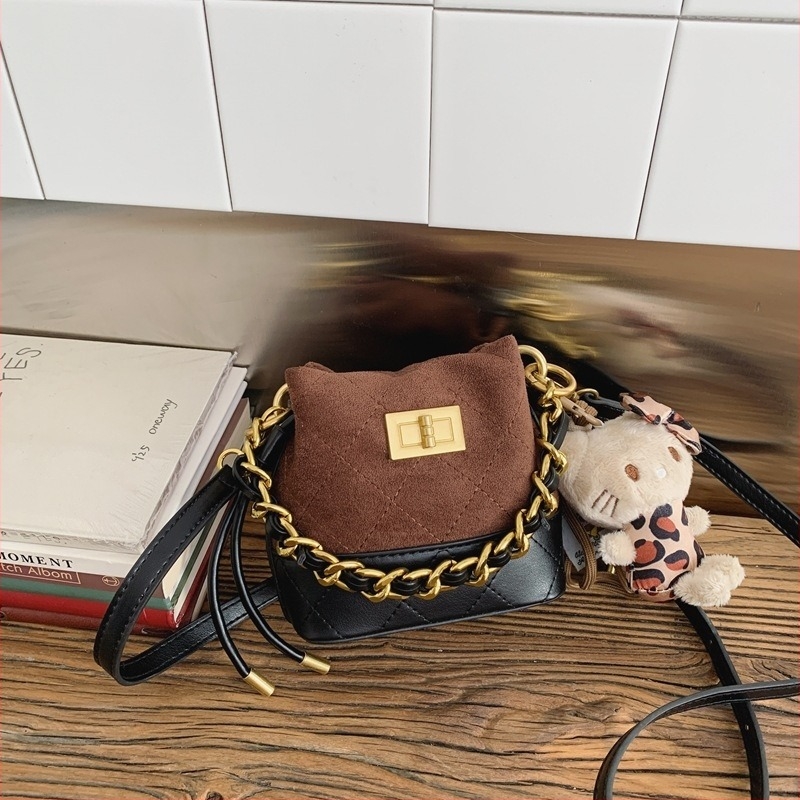 Korejska verzija mini bucket torbice od matirane kože, crossbody naramenica, stil roditelj-dijete, za žene