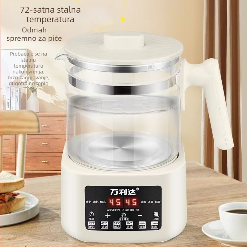 Wanlida Kanta za zdravlje – stakleno tijelo, kapacitet 2–3 L, 800 W, 220 V, dodirno upravljanje, tlakovni termostat, funkcija kuhanja/infuzije