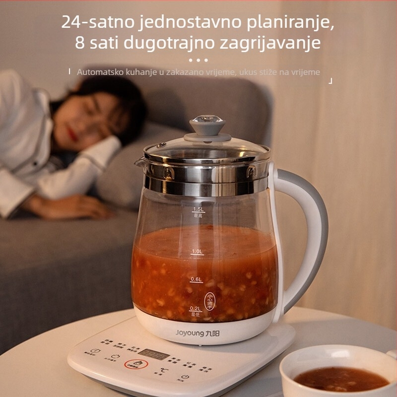Joyoung DGD1506BQ Zdravstvena posuda, 1,5 L, stakleno telo, za ured i dom, s podesivom temperaturom