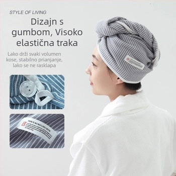 Šešir za sušenje kose, 100% pamuk, 50–79 g, upijanje 0–5 s, 16 vlakana