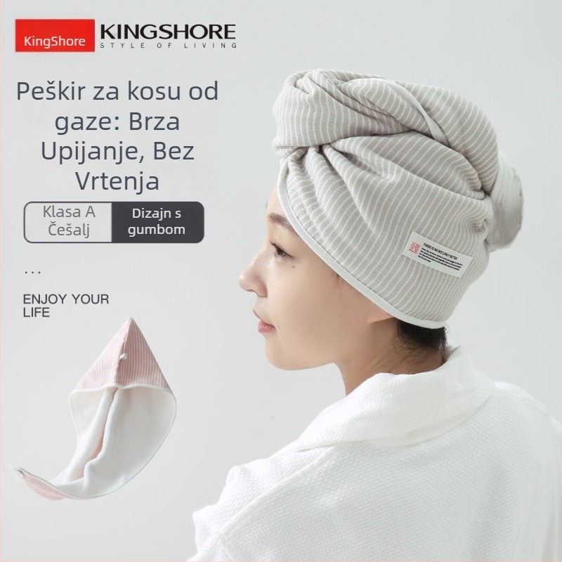 Šešir za sušenje kose, 100% pamuk, 50–79 g, upijanje 0–5 s, 16 vlakana