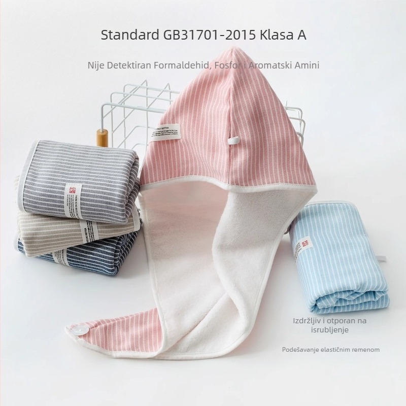 Šešir za sušenje kose, 100% pamuk, 50–79 g, upijanje 0–5 s, 16 vlakana