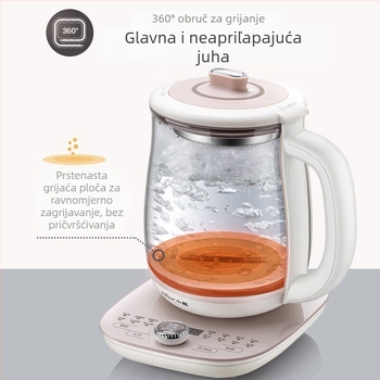 Little Bear YSH-C18S2 Zdravstvena posuda za čaj s posudom za kuhanje, 1.5–2 L, 220 V, 500–1000 W, Staklno tijelo od Borosilikatnog stakla, Gumbi za upravljanje, Elektronički termostat