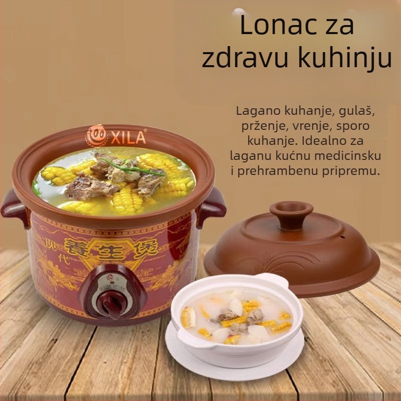 Električna posuda za zdravlje od Zisha gline, kapacitet 3-4 L, napajanje 220 V, snaga 235W/120W, mehaničko upravljanje
