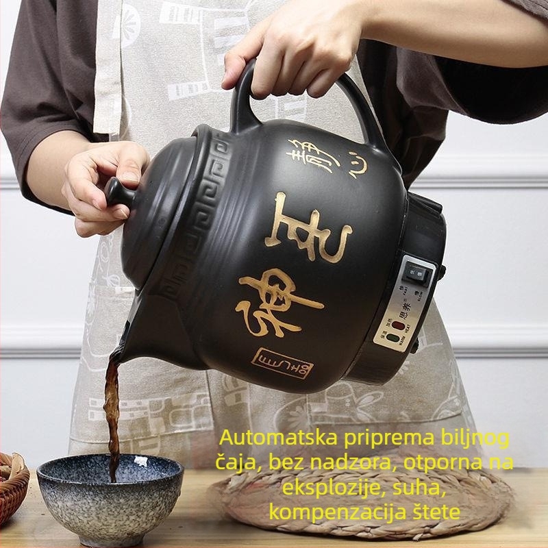 Električni lonac za dekociju s otpornošću na eksplozije, keramički unutarnji lonac, 220V, 300–350W, pogodan za 4–5 osoba