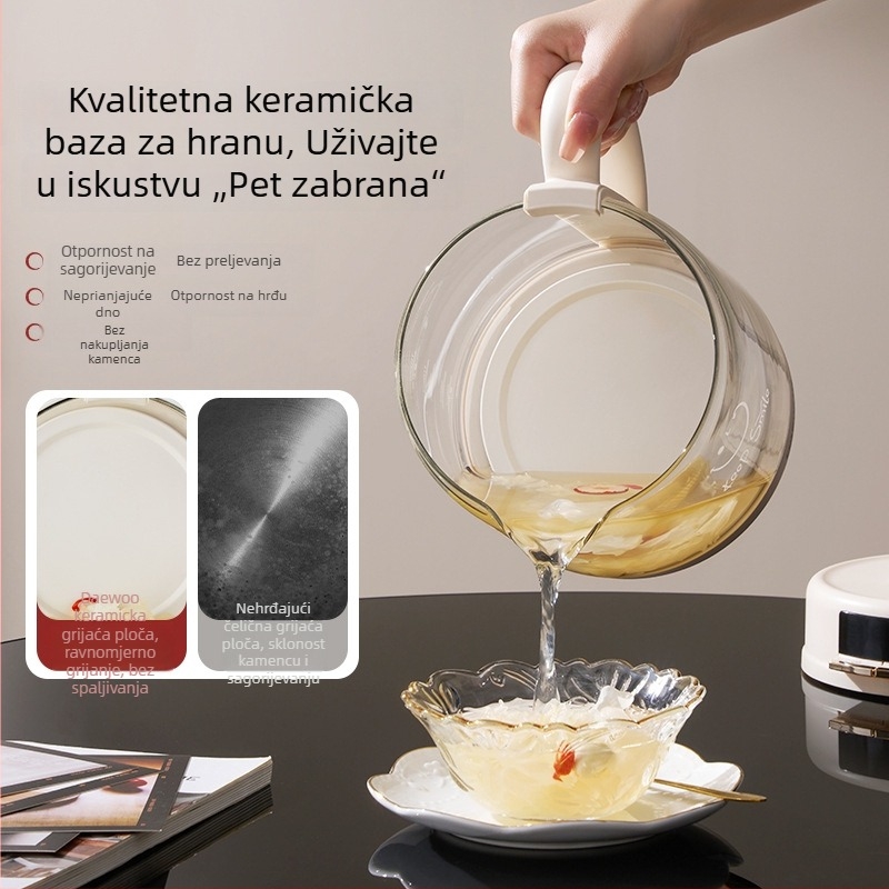 Električni čajnik YS11, kapacitet 1–1,5 L, napajanje 220 V, snaga 500–1000 W, kućište od borosilikatnog stakla, elektronički termostat, upravljanje mikroprocesorom