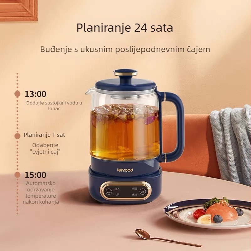 LR-019 Linglu Health Pot, 0.8L stakleno tijelo, dodirno upravljanje, elektronički termostat, 500–1000W