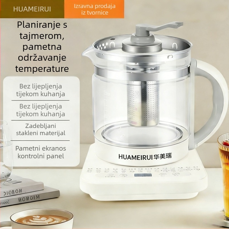 Zdravstveni čajnik HMR-884, 1.5-2 L, tijelo od borosilikatnog stakla, 800W, dodirno upravljanje