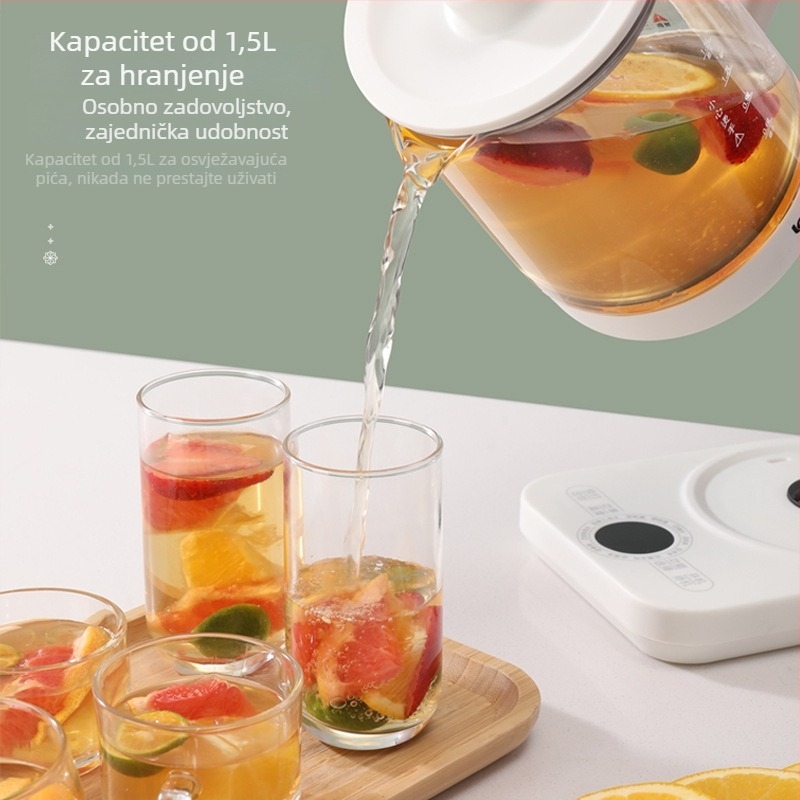 Dragon's LD-YS151A zdravstveni čajnik, kapacitet 1–1.5 L, 800 W, 220 V, tijelo od borosilikatnog stakla