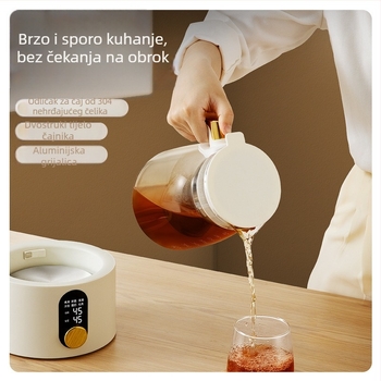 Staklena zdravstvena posuda za čaj s digitalnim termostatom, kapacitet 1,5–2 L, 220V, 500–1000W