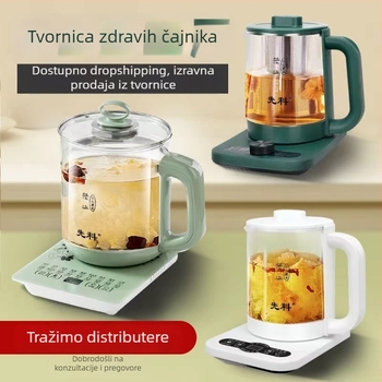 Inteligentna staklena električna kuhača za čaj, model YH-H8, kapacitet 1,5–2 L, 220 V, 500–1000 W, staklo borosilikat visoko kvalitetno