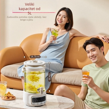 Kantica za zdravu pripremu čaja RC-Z835D29, stakleno kućište, kapacitet 3–4 L, 220 V, 500–1000 W, digitalni termostat