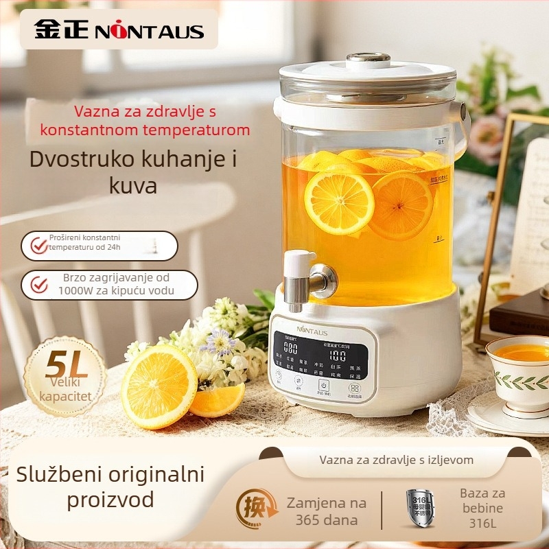Kantica za zdravu pripremu čaja RC-Z835D29, stakleno kućište, kapacitet 3–4 L, 220 V, 500–1000 W, digitalni termostat