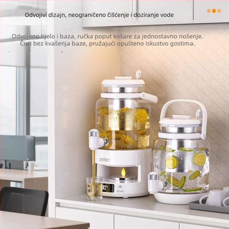 Zeabo Zhibo Wellness čajnik s termostatom, 2–3 l, staklena konstrukcija, za komercijalnu upotrebu u hotelima