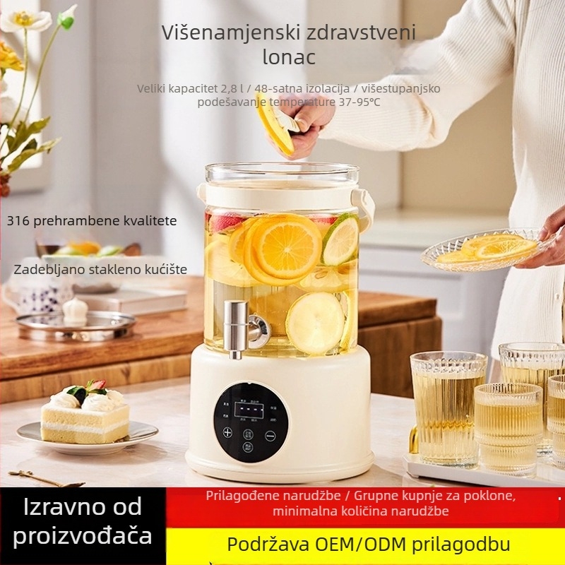 Stakleni čajnik za zdravlje sa slavina, integrirani višenamjenski za kućnu upotrebu, potpuno automatski čajnik