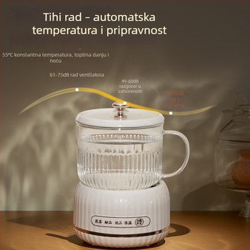Staklena kanvica za zdravlje s digitalnim termostatom za čaj, deserte i kuhanje, 1–1,5 L, 220 V, 300–350 W