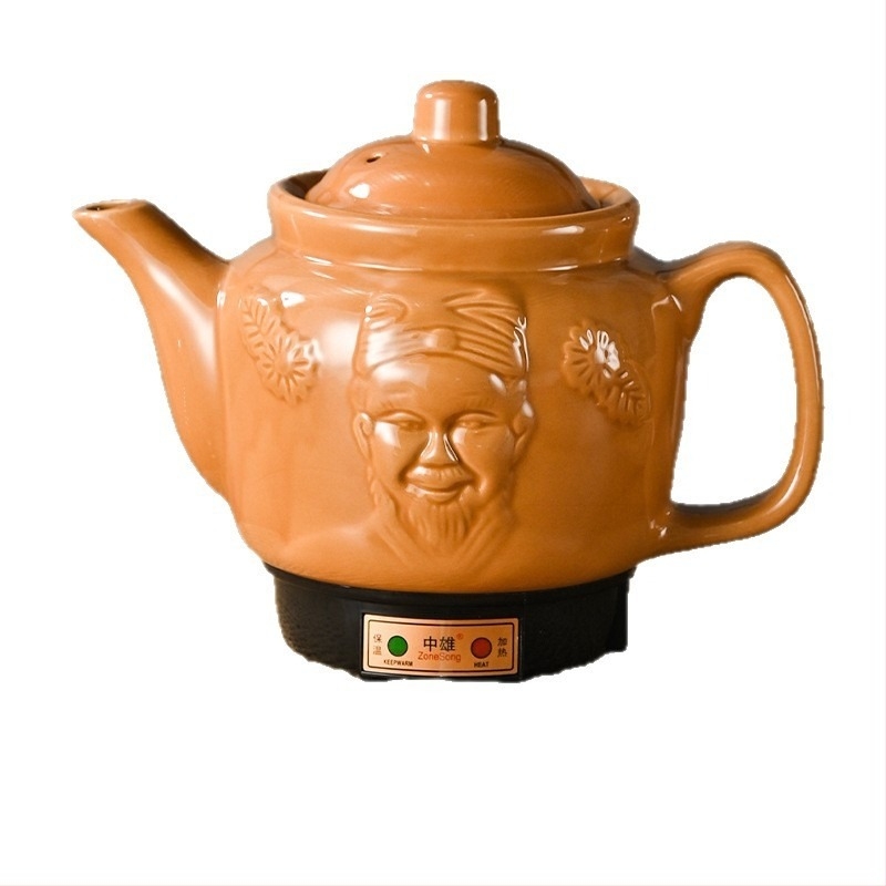 FUFUXIONG Ffx-105 Električni dekocijski lonac za tradicionalnu kinesku medicinu, tijelo od ljubičaste pijeska, keramički unutarnji spremnik, 2–3 L, 220 V, 300–350 W