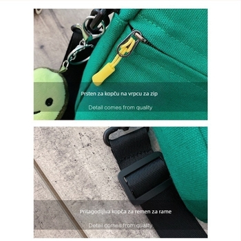 Mala četvrtasta platnena torbica s anime printom i slikom Luffy, vrlo lagana, podstava od poliestera