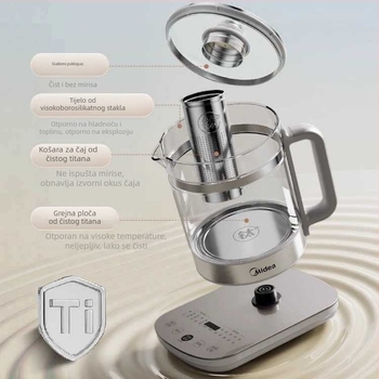 Midea Termopot MK-YS18P305, kompaktan za jednu osobu, ured i dom, višenamjenski čajnik s konstantnom temperaturom