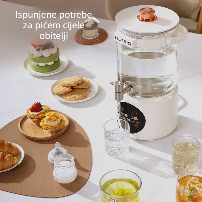 Lonac za zdravlje za čaj, staklena posuda 4 L, digitalni termostat, zaslon na dodir, višestruko grijanje za čaj i biljne dekokte
