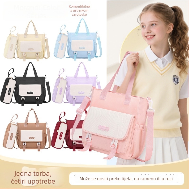 Školska crossbody torba za učenike – Unisex, Oxford tkanina, veliki kapacitet, za učenike 3.–4. razreda, školska upotreba