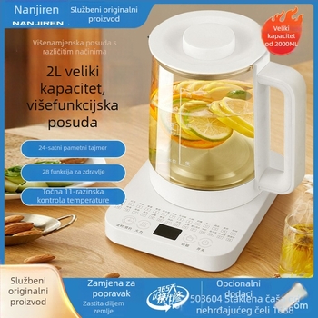 Zdravstveni čajnik s tijelom od Yixing gline, model JY-609, 220V, 300–350W, staklena unutarnja posuda