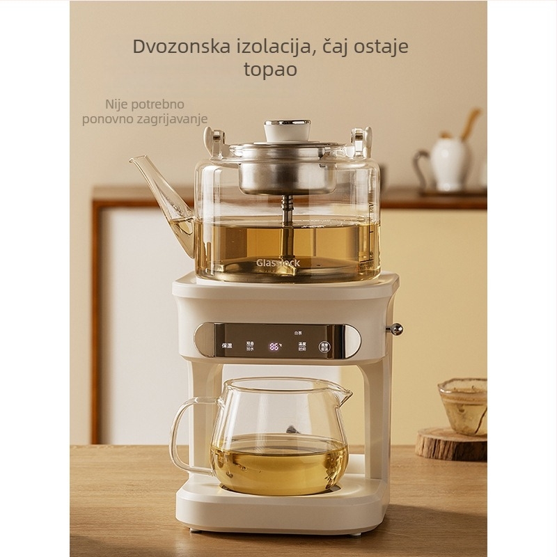 Glasslock čajnik s parnom infuzijom, 1 L, potpuno automatiziran, višenamjenski