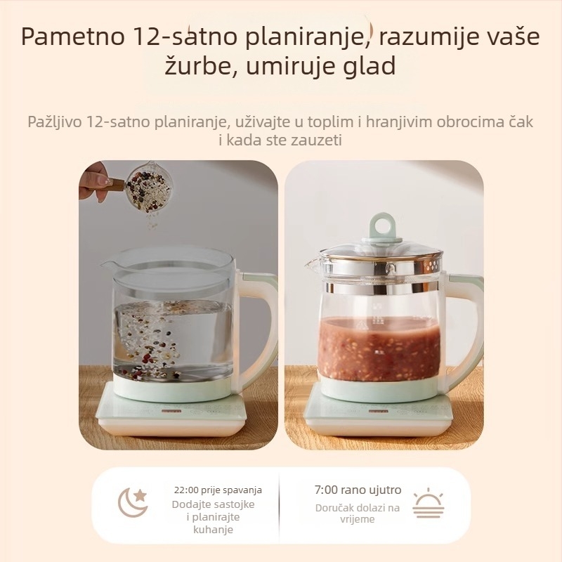 1.5–2 L stakleni kuhalo za vodu, višenamjensko, dodirno upravljanje, digitalni termostat, 800 W, 220 V
