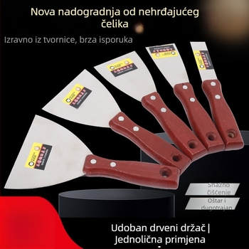 Špahtla za mort, ploski nož s držalom i utorom za tmel i bojenje