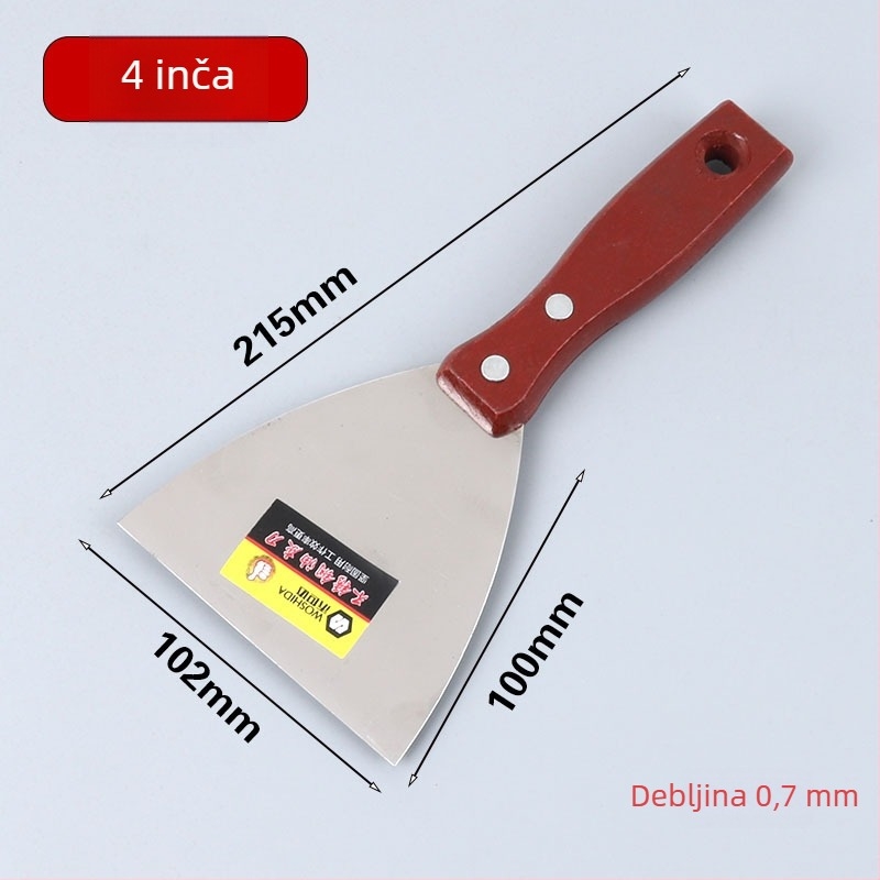 Špahtla za mort, ploski nož s držalom i utorom za tmel i bojenje